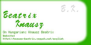 beatrix knausz business card